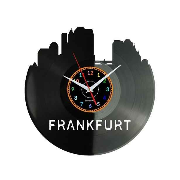 Frankfurt Dárek Originální dekorace do domu Hodiny z vinylové desky