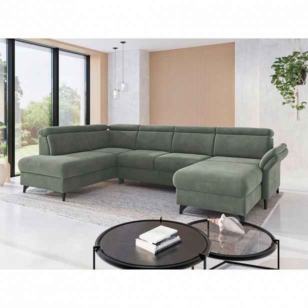 Sit & More SEDACÍ SOUPRAVA, textil, tmavě zelená