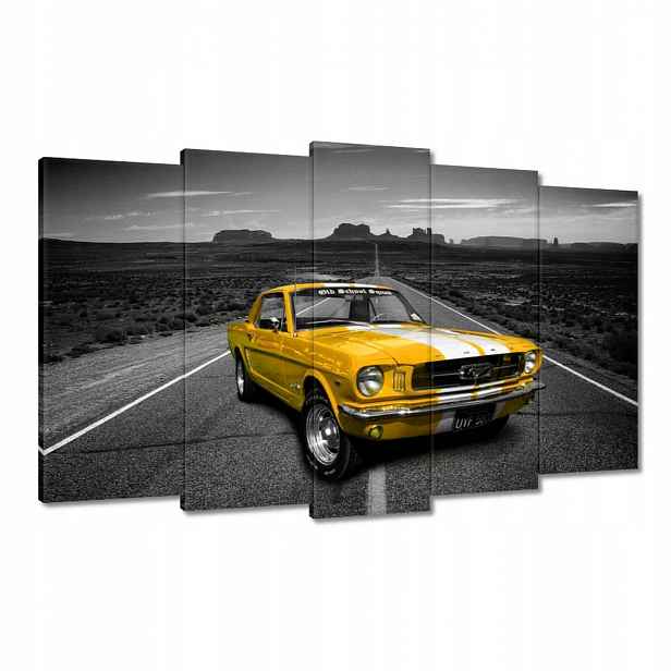Obrazy 100x60 Oldtimer žlutý Ford Mustang