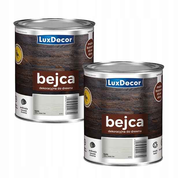 Sada 2KS Luxdecor Vodní Dekorativní Mořidlo Na Dřevo 0,75L Bílá