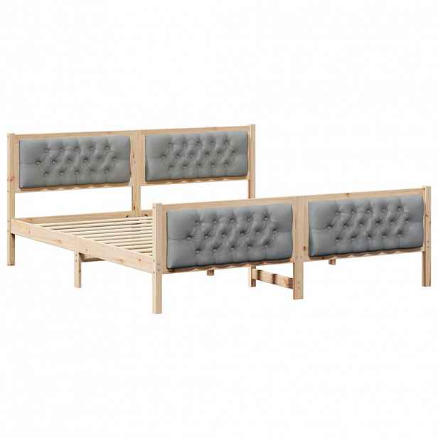vidaXL Rám postele Světle šedá 180 x 200 cm Masivní borové dřevo