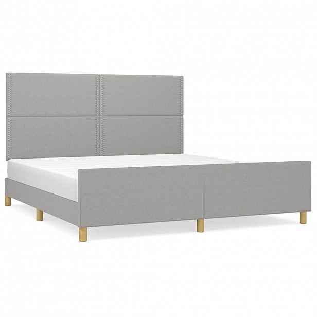 vidaXL Rám postele bez matrace světle šedý 180 x 200 cm textil