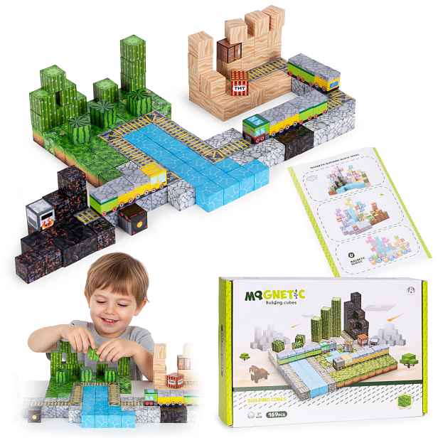 MULTISTORE Magnetická stavebnice 169 ks MAGNETIC ADVENTURE TRAIN vícebarevná