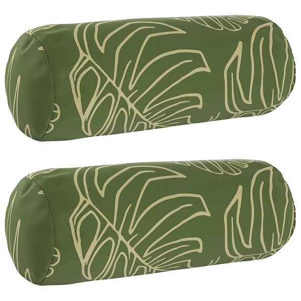vidaXL Polštář 2 ks HEERLEN Listový design Ø 15 x 40 cm Polyester