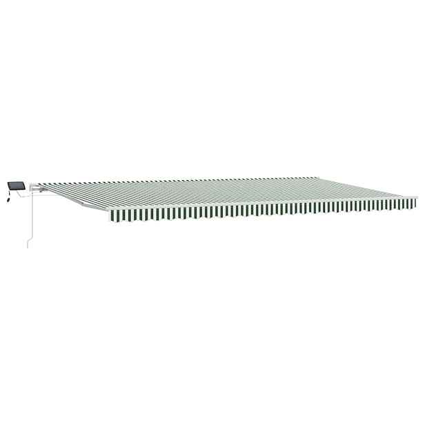 vidaXL Stahovací markýza Zelená a bílá 600 × 350 cm Látka a hliník
