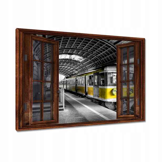 Obrazy 120x80 Žlutý vlak