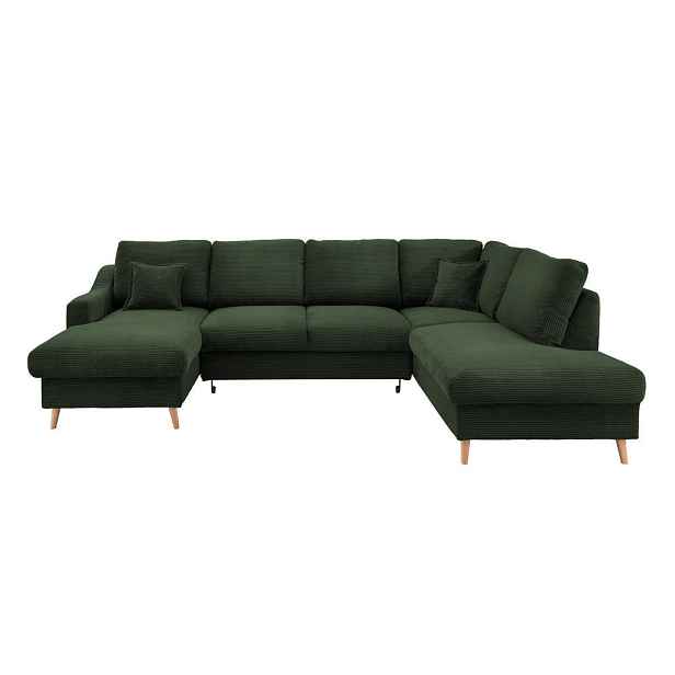 P & B SEDACÍ SOUPRAVA, textil, tmavě zelená