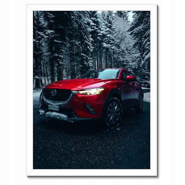 Plakáty v rámu 30x40 Červená Mazda Auto