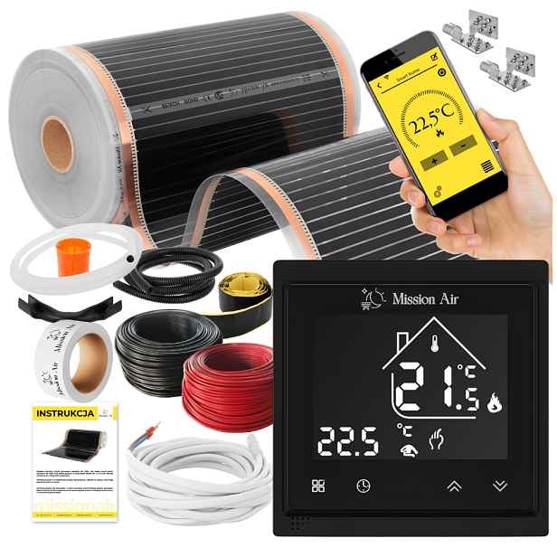 Set Fólie Vyhřívací Podložka Infračervená 160W 6m²