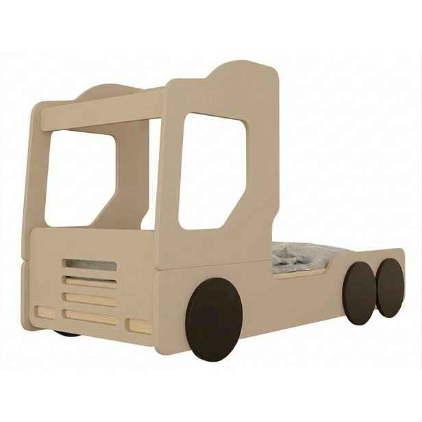 Benlemi Dětská auto postel ve tvaru náklaďáku TRUCKY Zvolte barvu: Béžová, Zvolte rozměr: 80x190 cm