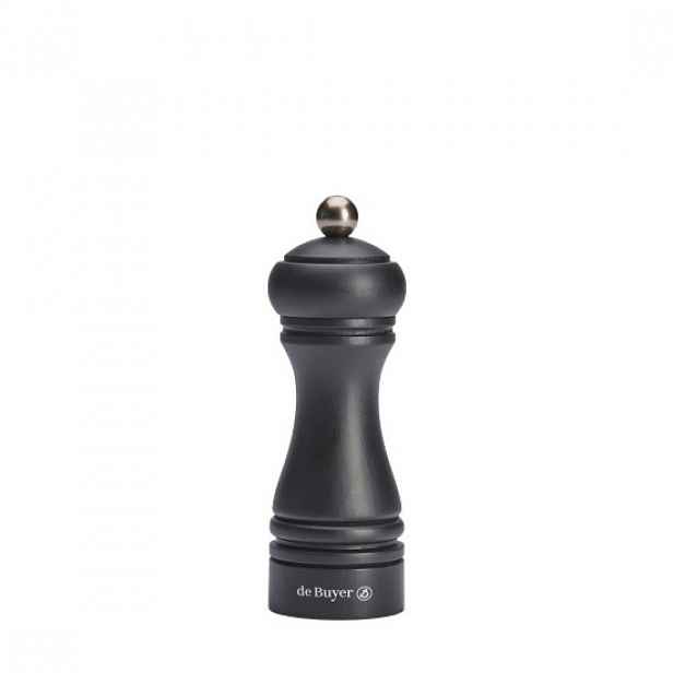 Dřevěný mlýnek na pepř, 14 cm, "Java Steak", Matte Black - de Buyer