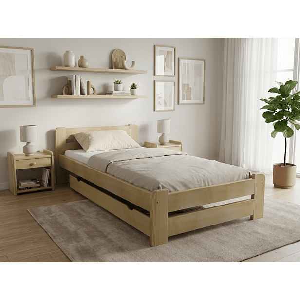 Postel Laura 80 x 200, borovice Rošt: S laťkovým roštem, Matrace: Matrace Coco Maxi 20 cm