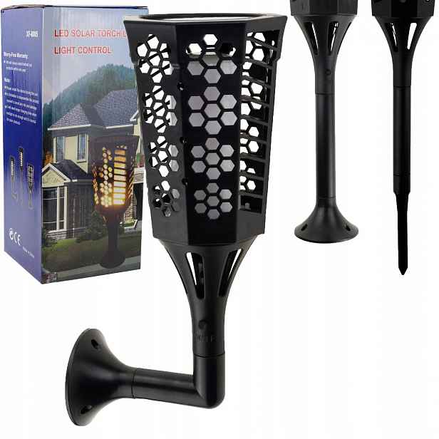 Solární Lampa Led pochodeň 3v1 Zapichovací Nástěnná Lampa Lucerna Stojící