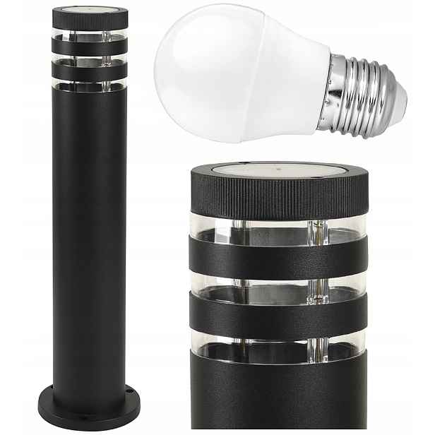 Stojací zahradní lampa voděodolná E27 Led žárovka 4W, venkovní sloupek