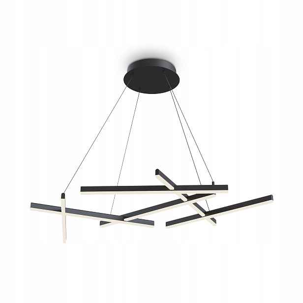 Závěsná lampa lustr černá Led asymetrické linie teplé světlo Maytoni