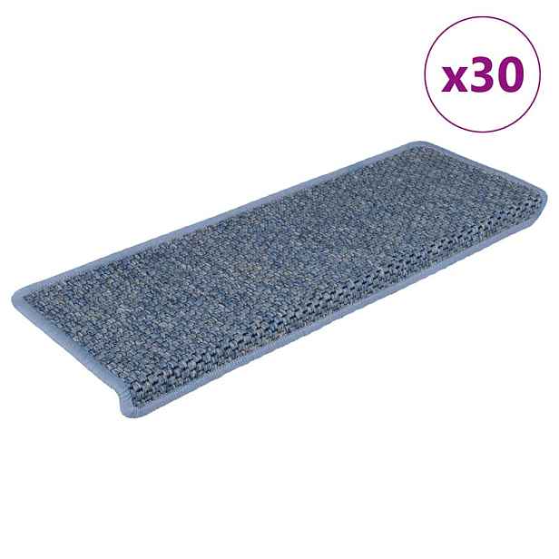 vidaXL Samolepicí rohože na schody Sisal-Look 30 ks 65x21x4 cm Modrá