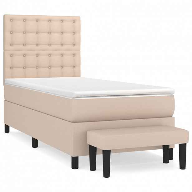 vidaXL Box spring postel s matrací cappuccino 80 x 200 cm umělá kůže