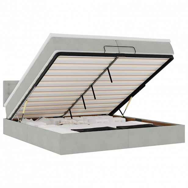vidaXL Osmanský rám postele s matracíes světle šedá 200x200cm samet