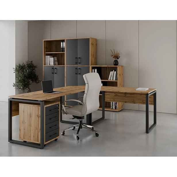 Kancelářská sestava NEJBY GIANNI PREMIUM 1, dub wotan/antracit