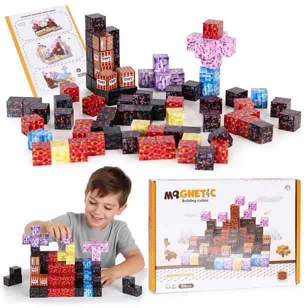 MULTISTORE Magnetická stavebnice 86 ks POLY vícebarevná