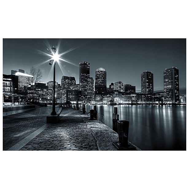 Noční tapeta Boston Světla města ve vodě moderní urbanismus 416x254