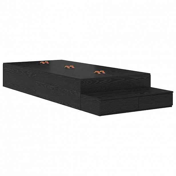 vidaXL Rám postele s úložným prostorem se zásuvkou Černý dub 75 cm