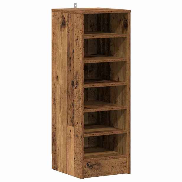 vidaXL Skříň na obuv 32 x 35 x 92 cm Staré dřevo 6 polic