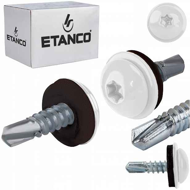 Šrouby do kovu Torx 3 mm 4,8 x 19 mm Ral 9010 250 ks Etanco GT3 Ph Z14
