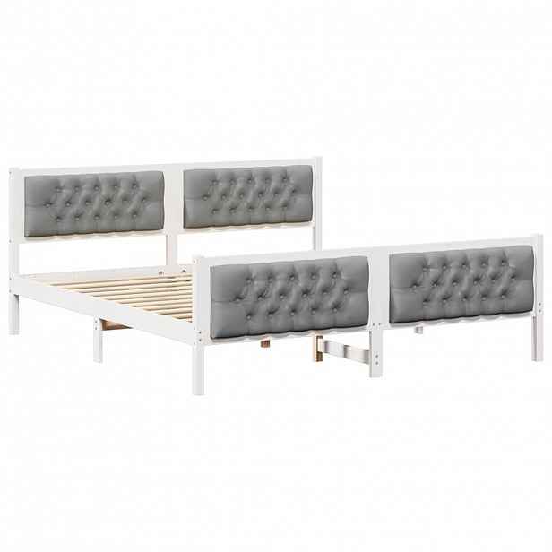 vidaXL Rám postele Světle šedá 180 x 200 cm Masivní borové dřevo