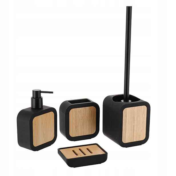 Koupelnový set Tempesti černý do koupelny, elegantní a dekorativní