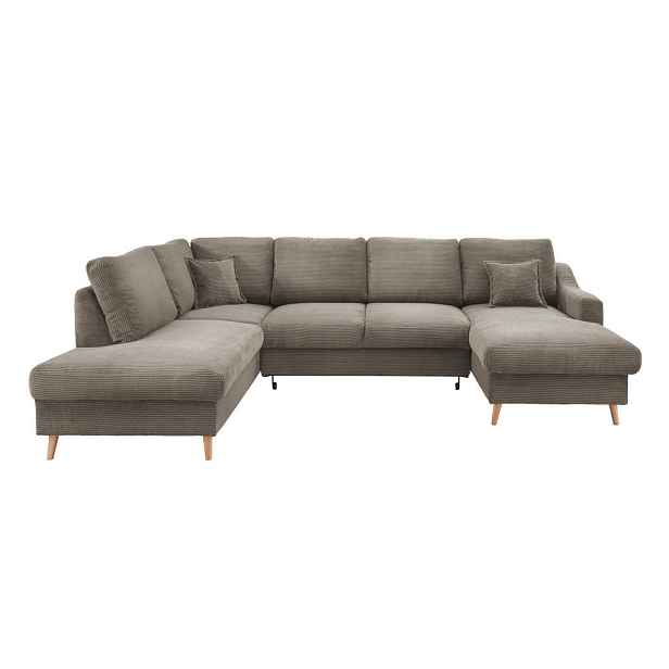 P & B SEDACÍ SOUPRAVA, textil, šedavě hnědá