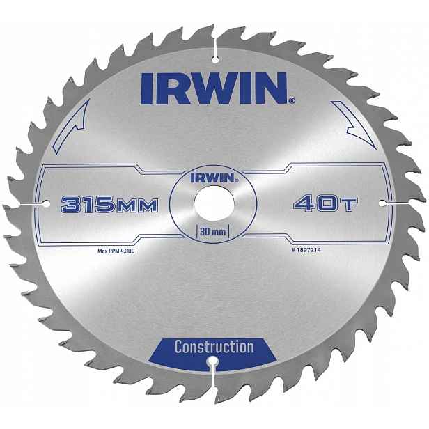 Sintrová Pila Na Dřevo 315*30MM/40T 1897214 Irwin
