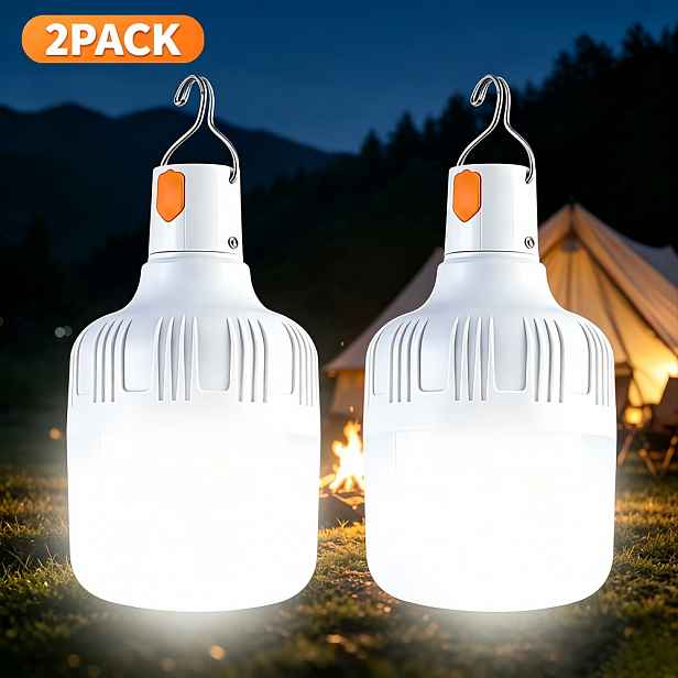 TEMU 2 ks Dobíjecí LED kempingová světla, přenosná světla do stanu (s háčky), vysoce svítivé nouzové závěsné lucerny, IP44, vhodné pro kempování,