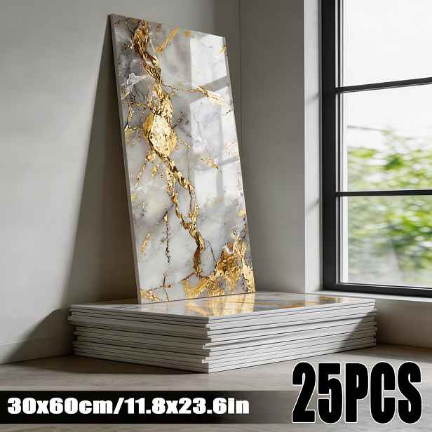 TEMU 25/50/100 ks Samolepicí pozlacené fólie 60X30 cm / 23,6X11,8 palců, voděodolné, odolné vůči vysokým teplotám, odstranitelné silné lepidlo,
