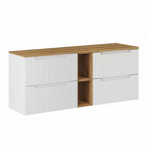 Petits-meubles SKŘÍŇKA POD UMYVADLO 140.4cm Riva Bílá a dřevo