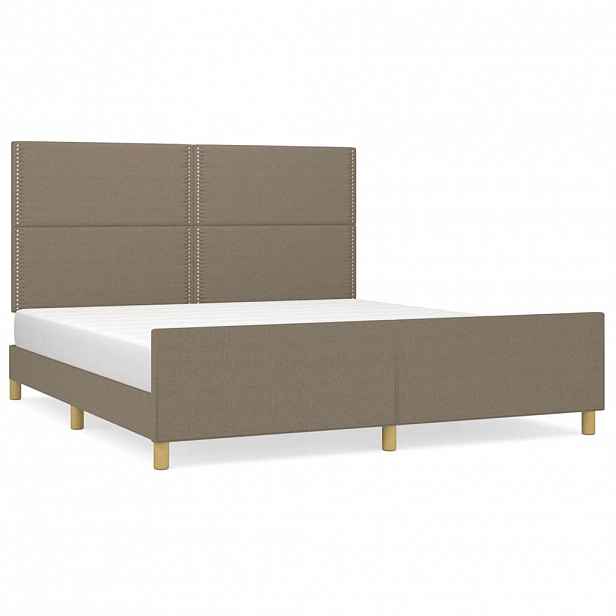 vidaXL Rám postele bez matrace taupe 180 x 200 cm textil