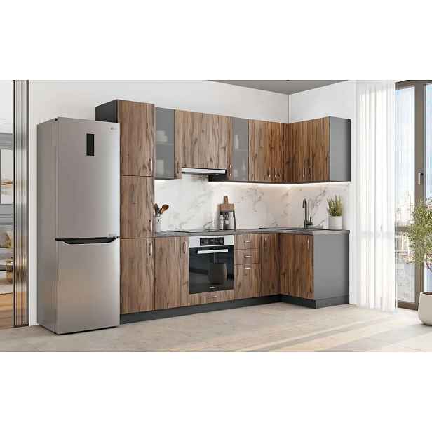 Casarredo Rohová kuchyně REMADA dub/antracit
