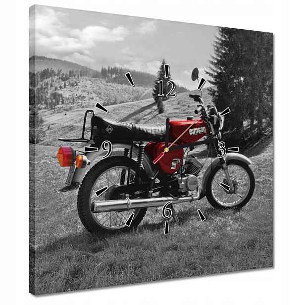 Hodiny 40x40 Červený Simson S51 E
