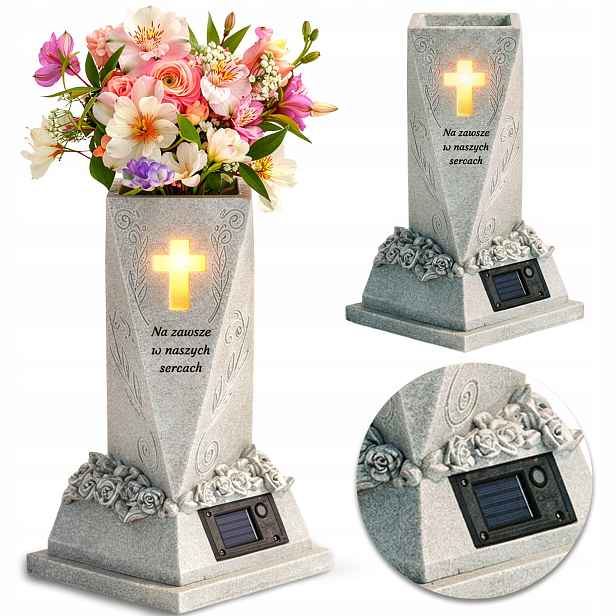 Hřbitovní Svíčka Velký Kříž Na Hrob Hřbitov Váza Lampion Dekorace IP44