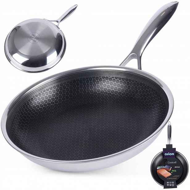 Ocelová nepřilnavá pánev Orion na smažení Cookcell Hybrid 24 cm