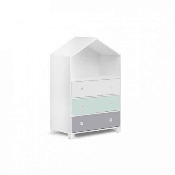 Regál MIRUM  domeček -bílá/mátová