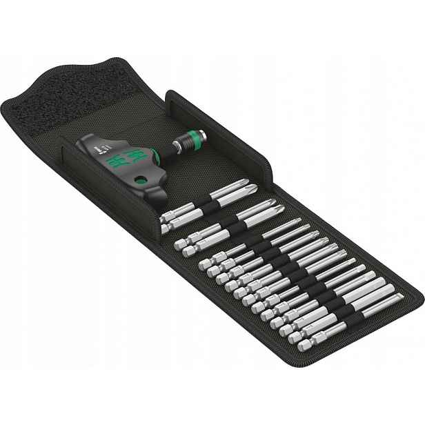 Sada bitů s příčnou, plochou rukojetí Torx Pz Ph Kraftform KK400 Wera