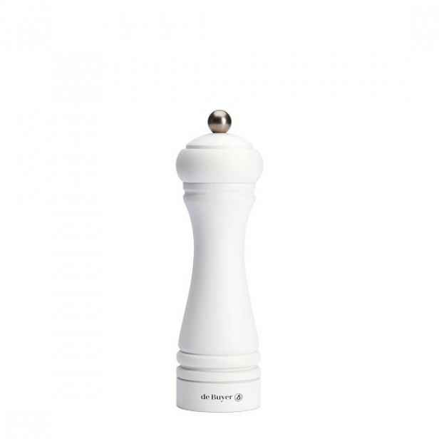 Univerzální dřevěný mlýnek, 18 cm, "Java", Matte White - de Buyer