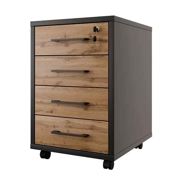Uzamykatelný kontejner NEJBY GIANNI PREMIUM, antracit/dub wotan