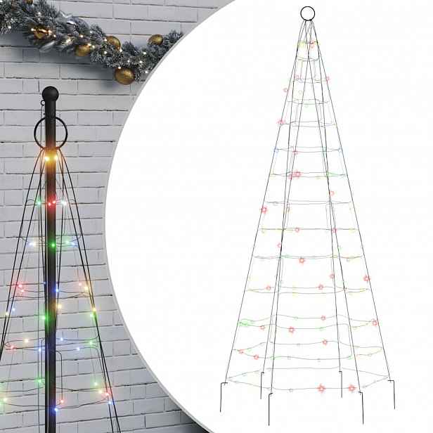 vidaXL LED vánoční stromek 200 barevných LED diod 180 cm