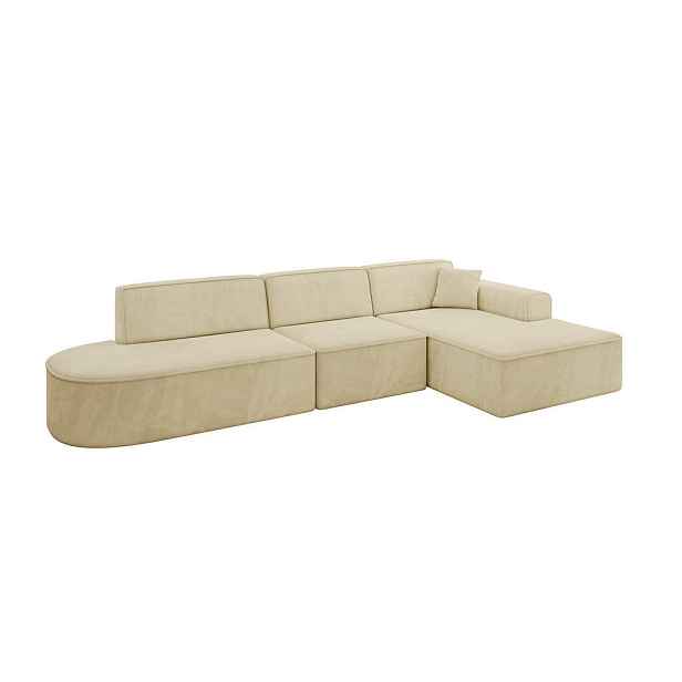 ALTDECOR ROHOVÁ SEDAČKA s otomanem, pravá IREA-L2-v3 327x165x77 Béžová Velur