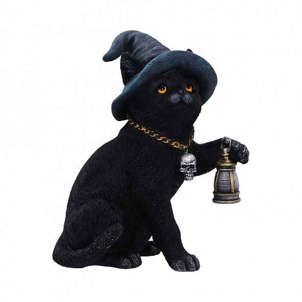 Kočka Rodinná figurka Witch Cat Lantern, figurka Gothic od firmy Nemesis