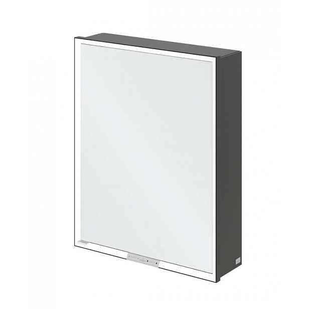 Villeroy & Boch My View+ - Zrcadlová skříňka s LED osvětlením 60x75x17 cm, 1 dvířka, panty vpravo, matná černá B4816R00