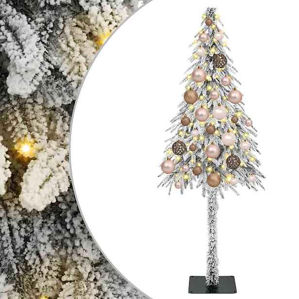 vidaXL Vánoční stromeček s 150 LED diodami Bílá 120 cm PE a Ocel