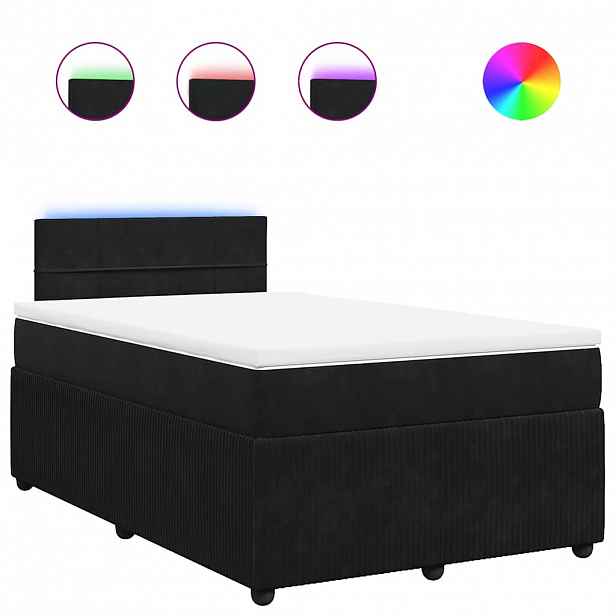vidaXL Box spring postel s matrací černá 120 x 190 cm samet